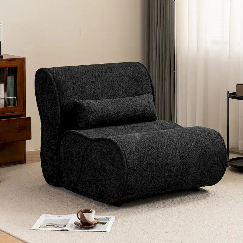Fauteuil inclinable en velours doux, fauteuil de salon confortable avec rembourrage lombaire, idéal pour le salon, la chambre ou le bureau