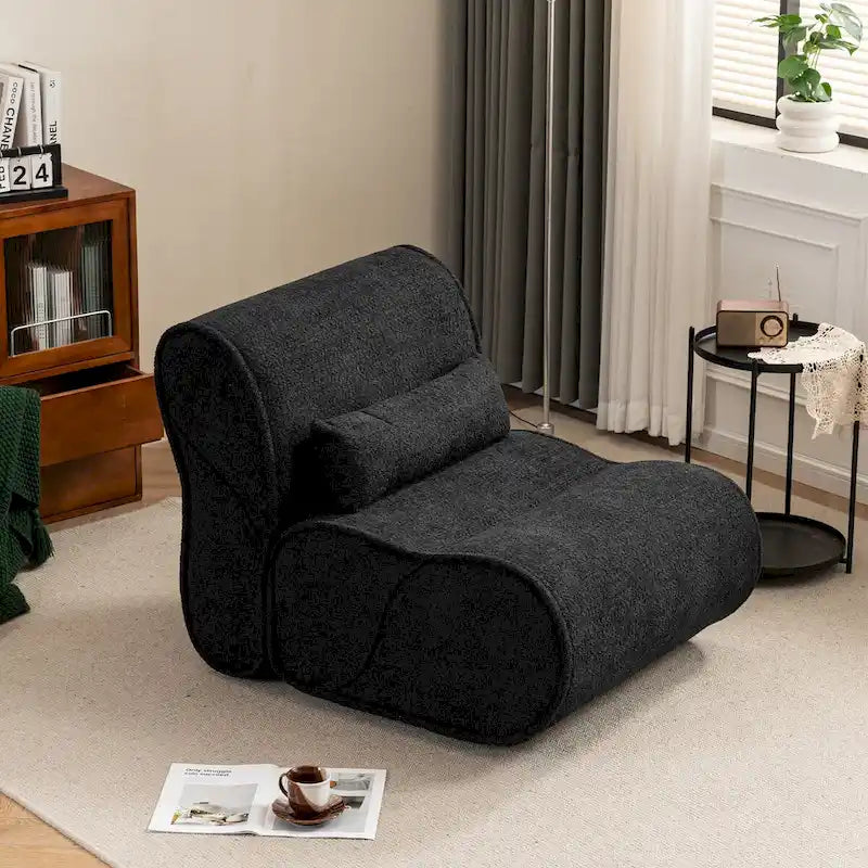 Fauteuil inclinable en velours doux, fauteuil de salon confortable avec rembourrage lombaire, idéal pour le salon, la chambre ou le bureau
