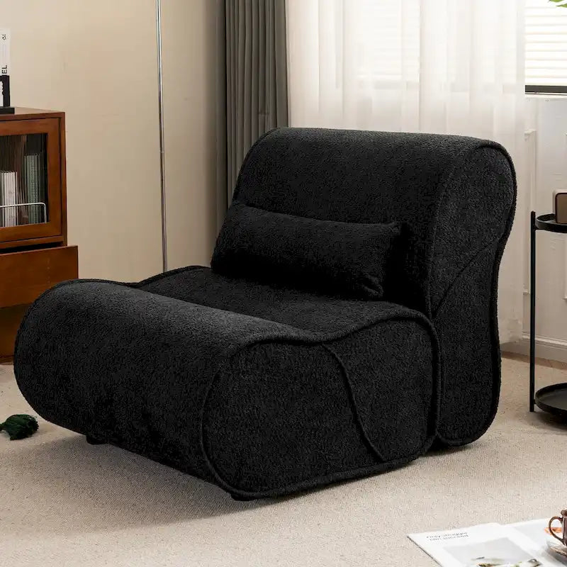 Fauteuil inclinable en velours doux, fauteuil de salon confortable avec rembourrage lombaire, idéal pour le salon, la chambre ou le bureau