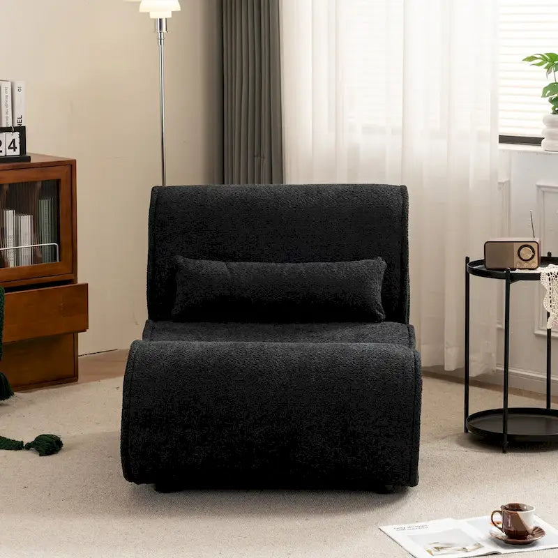 Fauteuil inclinable en velours doux, fauteuil de salon confortable avec rembourrage lombaire, idéal pour le salon, la chambre ou le bureau