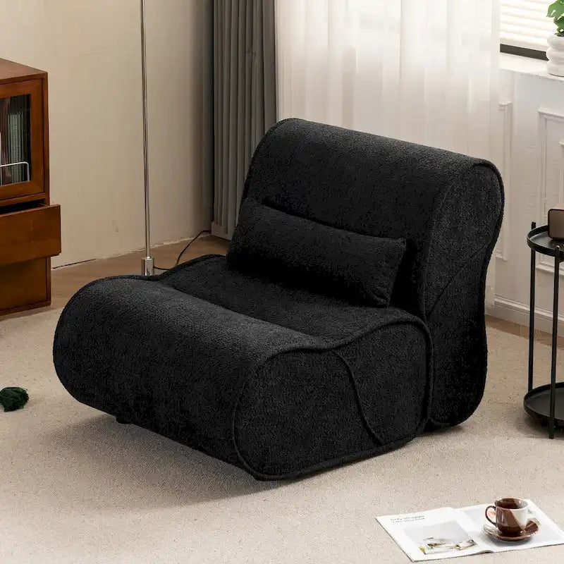 Fauteuil inclinable en velours doux, fauteuil de salon confortable avec rembourrage lombaire, idéal pour le salon, la chambre ou le bureau