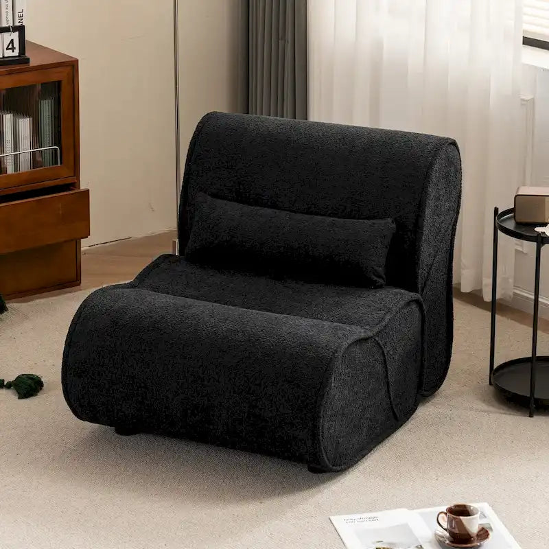 Fauteuil inclinable en velours doux, fauteuil de salon confortable avec rembourrage lombaire, idéal pour le salon, la chambre ou le bureau