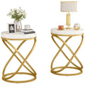 Table d'appoint ronde avec piètement en métal pour salon