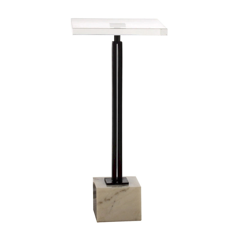 Table d'appoint contemporaine en marbre noir sur pied