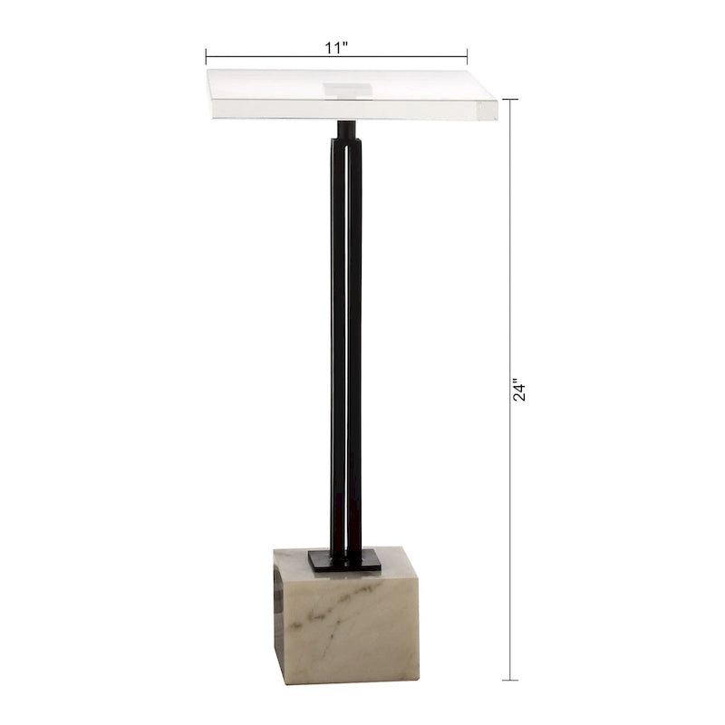 Table d'appoint contemporaine en marbre noir sur pied