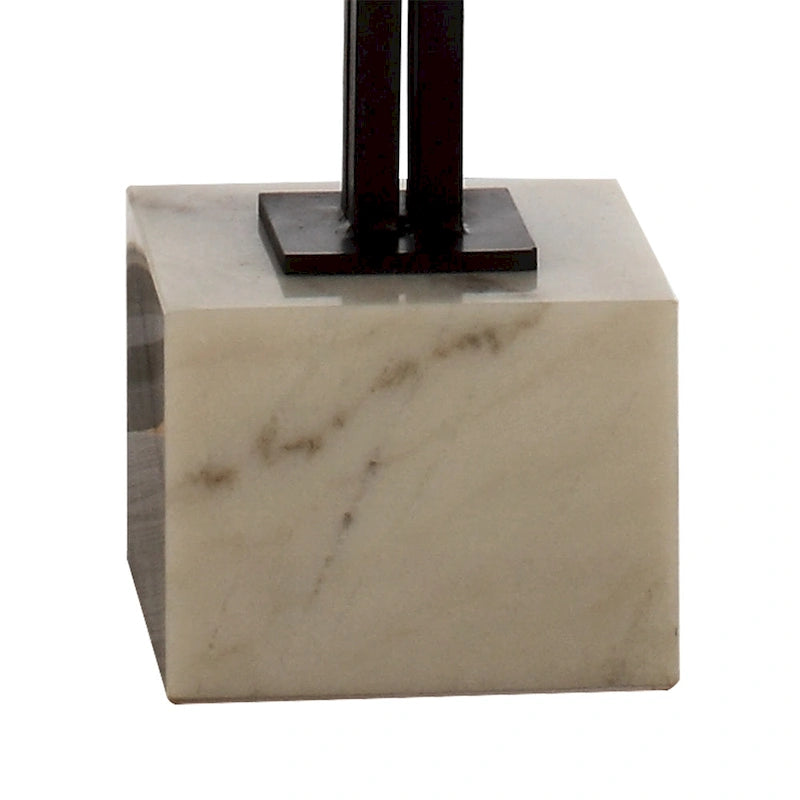 Table d'appoint contemporaine en marbre noir sur pied