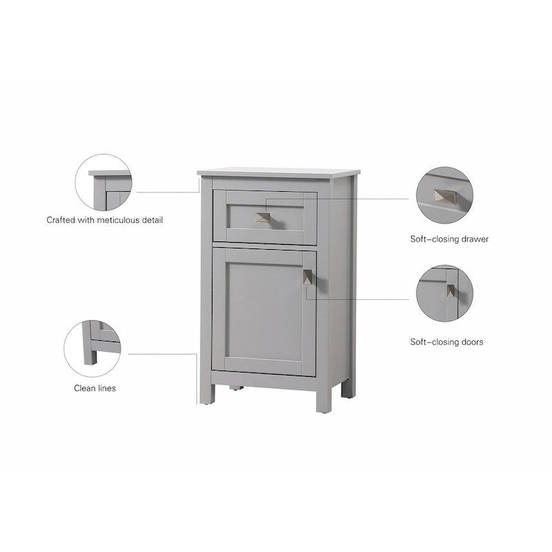 Meuble de rangement de salle de bain autoportant de 45 cm