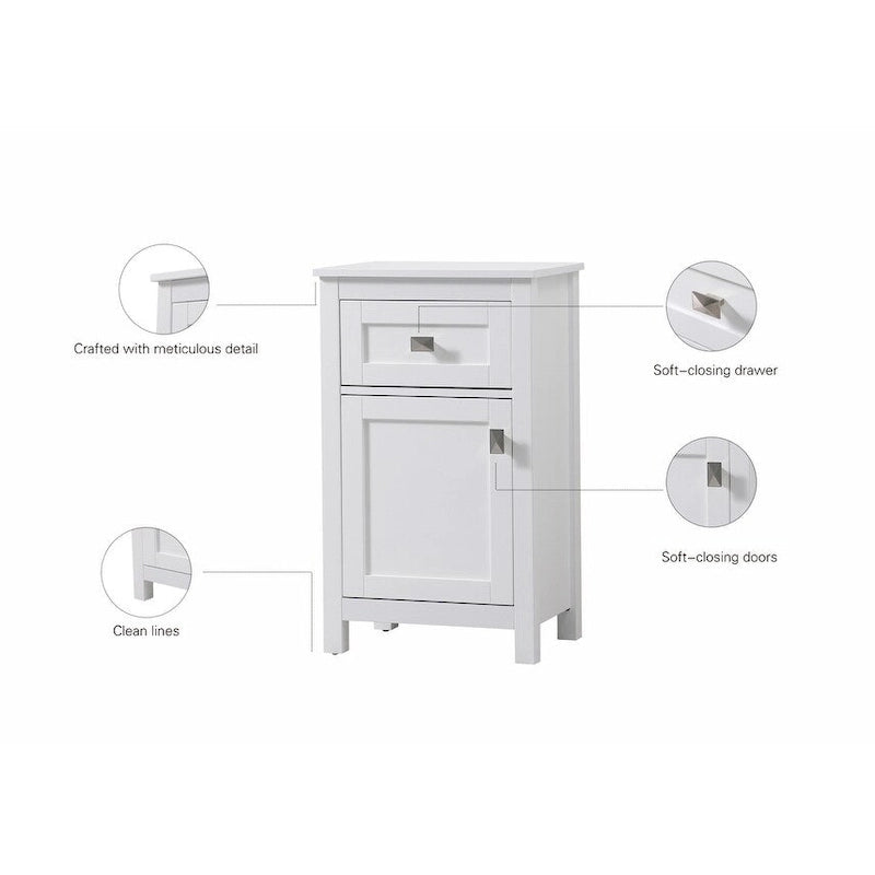 Meuble de rangement de salle de bain autoportant de 45 cm