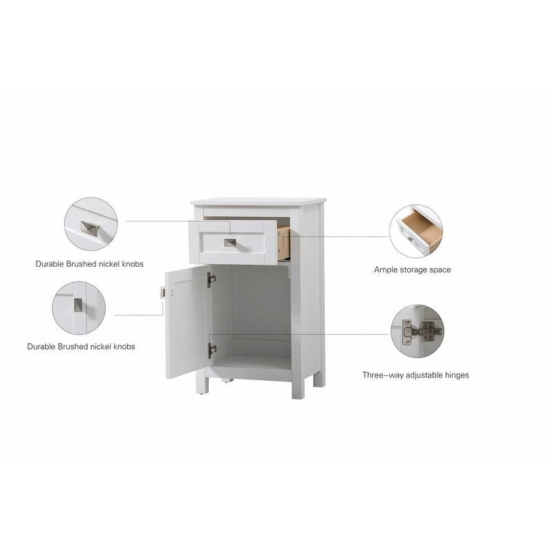 Meuble de rangement de salle de bain autoportant de 45 cm