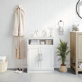 Meuble de rangement de salle de bain moderne avec portes à fermeture magnétique et étagères