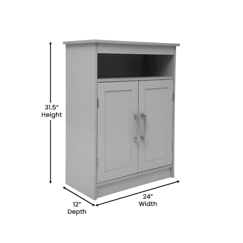 Meuble de rangement de salle de bain moderne avec portes à fermeture magnétique et étagères