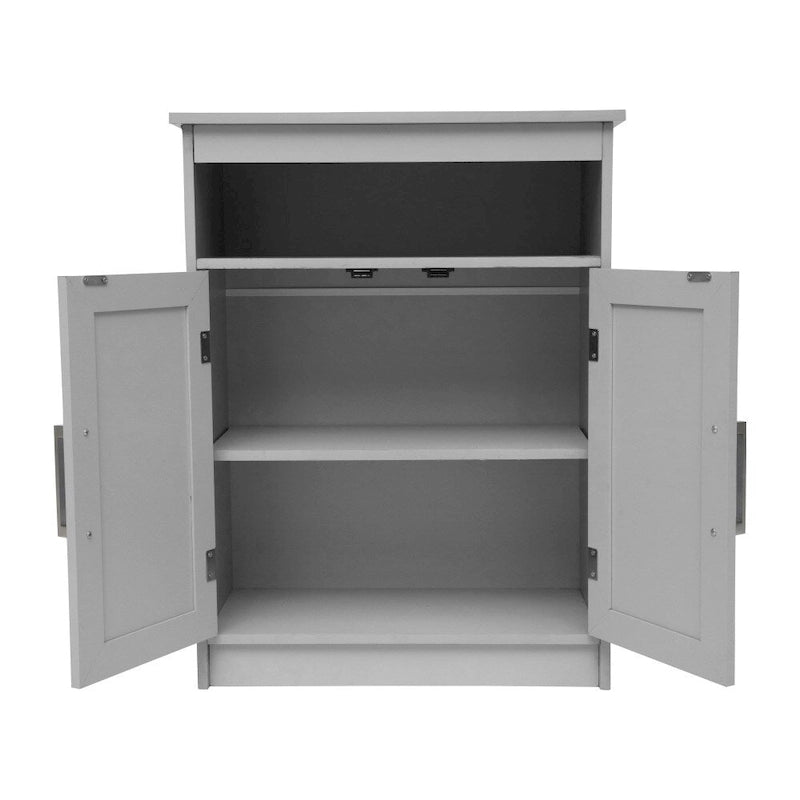 Meuble de rangement de salle de bain moderne avec portes à fermeture magnétique et étagères