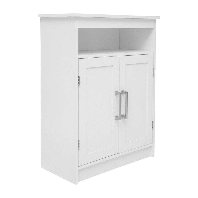 Meuble de rangement de salle de bain moderne avec portes à fermeture magnétique et étagères