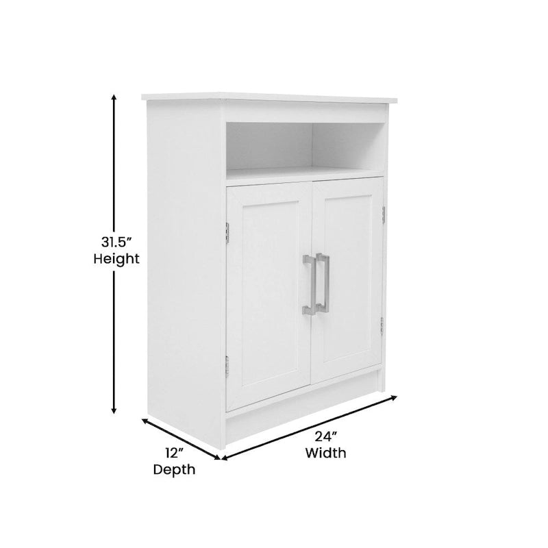 Meuble de rangement de salle de bain moderne avec portes à fermeture magnétique et étagères