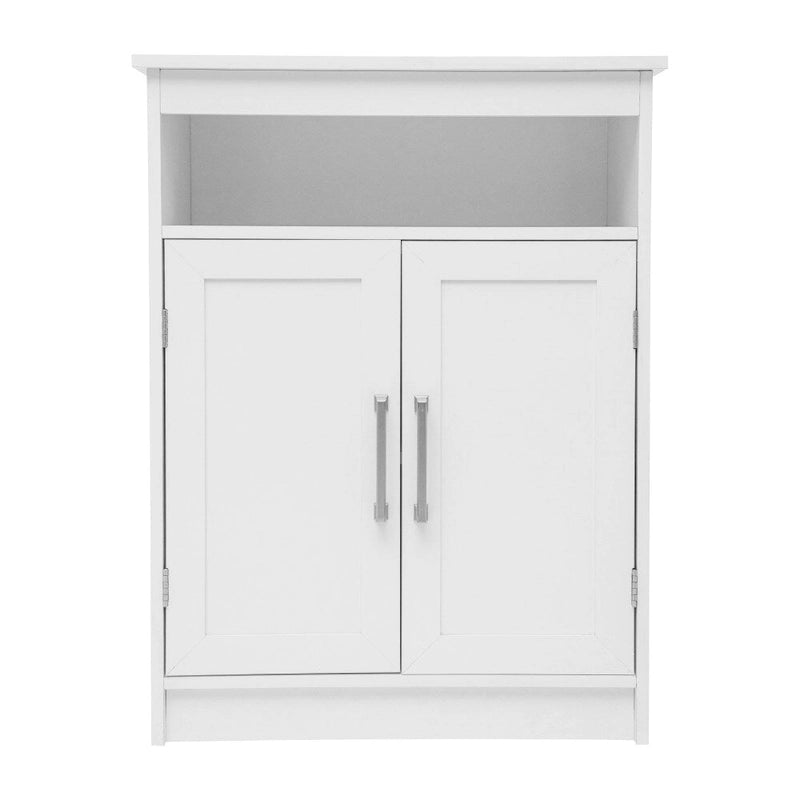 Meuble de rangement de salle de bain moderne avec portes à fermeture magnétique et étagères