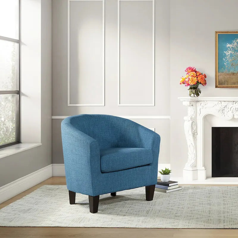 Fauteuil baquet mi-siècle avec pieds expresso foncés